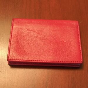 Red Levenger Card Wallet Leather